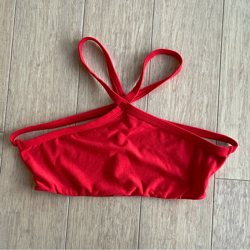 Wolven Red High-neck Strappy Sports Bra Size Small S